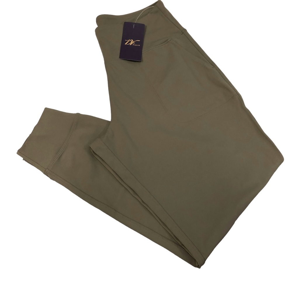 BNWT Lycra Stretch Joggers, Loose Fit, Sz L, Khaki, Dragonfit
